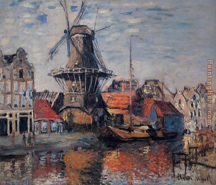 Claude Monet The Windmill on the Onbekende Canal Amsterdam